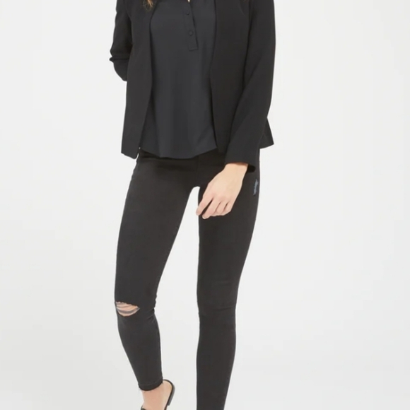 Spanx  black vintage distress  denim leggings/ jeggings pull on 3xl new - Picture 9 of 13